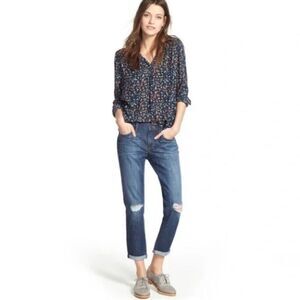 ✨Treasure and bond skinny ankle boyfriend dark wash distressed jeans✨